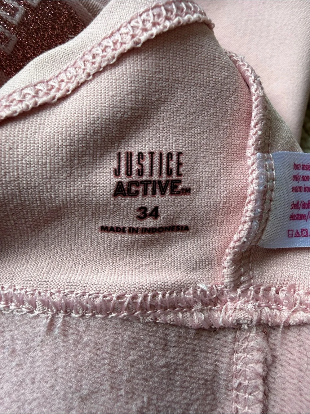 Justice Pale Pink Crisscross Back Sports Bra